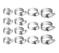 MIAHART Fascette stringitubo assortite, confezione da 14 Fascette stringitubo regolabili Gamma 10-32mm Fascette stringitubo in acciaio inossidabile per tubi flessibili, tubi a vite senza fine