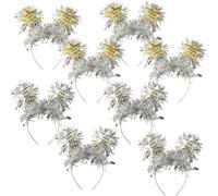 Miaija 8 cerchietti per capelli con scritta "Happy New Year", color oro e argento, con stella e glitter, accessori per capelli per donne e ragazze