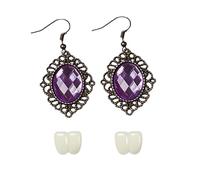 Miaija Set di 3 pezzi per costume da coniglietto da clown Hillbilly Big Buck Denti Orecchino Deluxe Divertente Costume di Halloween Accessori per Uomini Donne Ragazzi Ragazze Cosplay