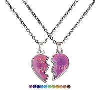 MiaLover 1 paio di collane dell'amicizia in acciaio inossidabile con coppia di collane dell'amicizia, gioielli per cambiare i colori sotto diverse temperature per regali