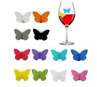 MiaLover 12 bicchieri da vino a forma di farfalla, riutilizzabili, per bevande e bevande