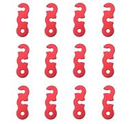 MiaLover 12 fibbie in lega di alluminio, per tende e tende, accessori per tende, tendaggi, cavi per tende, per tende, esterni, escursioni, campeggio, picnic (rosso)