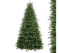 Miami Albero di Natale 210 cm realistico, artificiale PE+PVC 1687 RAMI, diametro 122 cm, Montaggio a ombrello (210)