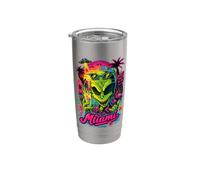Miami Alien Beach Party Shirt Retro Summer Vacation Tee Bicchiere termico in acciaio inox doppia parete