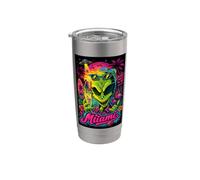 Miami Alien Beach Party Shirt Retro Summer Vacation Tee Bicchiere termico in acciaio inox doppia parete