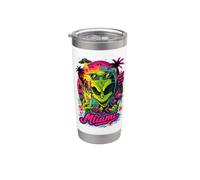 Miami Alien Beach Party Shirt Retro Summer Vacation Tee Bicchiere termico in acciaio inox doppia parete