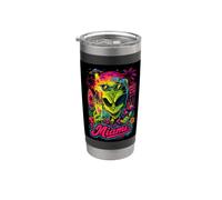 Miami Alien Beach Party Shirt Retro Summer Vacation Tee Bicchiere termico in acciaio inox doppia parete