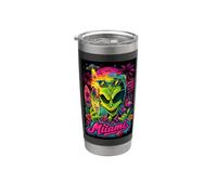 Miami Alien Beach Party Shirt Retro Summer Vacation Tee Bicchiere termico in acciaio inox doppia parete