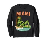 Miami Alien Girl Bikini Modello Divertente Spiaggia Vacanza Maglia a Manica