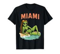 Miami Alien Girl Bikini Modello Divertente Spiaggia Vacanza Maglietta
