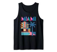 Miami Art Deco Retro Vacanza Illustrazione Canotta