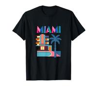 Miami Art Deco Retro Vacanza Illustrazione Maglietta