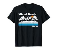 Miami Beach Florida Vintage 80s Vacanza tropicale Tramonto Maglietta