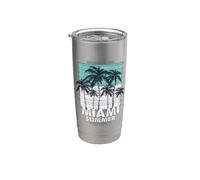 Miami Beach, I Love Miami, Cool Miami Summer Graphic Design Bicchiere termico in acciaio inox doppia parete