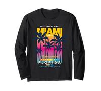 Miami Beach, I Love Miami, Cool Miami Summer Graphic Design Maglia a Manica