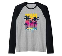 Miami Beach, I Love Miami, Cool Miami Summer Graphic Design Maglia con Maniche Raglan