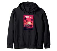 Miami Beach, I Love Miami, Miami Classic Car Graphic Design Felpa con Cappuccio