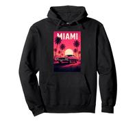 Miami Beach, I Love Miami, Miami Classic Car Graphic Design Felpa con Cappuccio