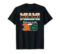 Miami Benvenuti al 305 Orange Green City Pride Design Maglietta