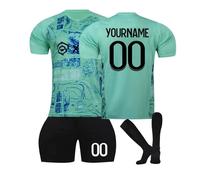 Miami da Calcio Francia Personalizzata per Bambini/Adulti con Nome e Numero, Maglia Calcio Home/Away, Pantaloncini Calzettoni Set Tuta da Allenamento per Ragazzi/Uomini