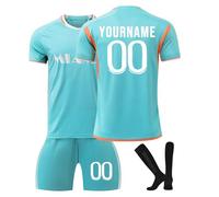 Miami da Calcio Francia Personalizzata per Bambini/Adulti con Nome e Numero, Maglia Calcio Home/Away, Pantaloncini Calzettoni Set Tuta da Allenamento per Ragazzi/Uomini