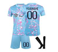 Miami da Calcio Francia Personalizzata per Bambini/Adulti con Nome e Numero, Maglia Calcio Home/Away, Pantaloncini Calzettoni Set Tuta da Allenamento per Ragazzi/Uomini
