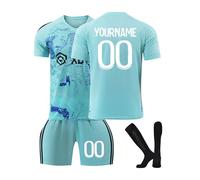 Miami da Calcio Francia Personalizzata per Bambini/Adulti con Nome e Numero, Maglia Calcio Home/Away, Pantaloncini Calzettoni Set Tuta da Allenamento per Ragazzi/Uomini