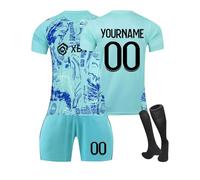 Miami da Calcio Francia Personalizzata per Bambini/Adulti con Nome e Numero, Maglia Calcio Home/Away, Pantaloncini Calzettoni Set Tuta da Allenamento per Ragazzi/Uomini
