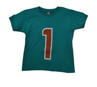 Miami Dolphins Calcio Tua Tagovailoa #1 Verde Blu Ragazzi Bambini T-Shirt Tee