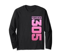 Miami Florida 305 Codice Area Forever Vintage FL Maglia a Manica