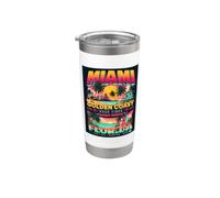 Miami Florida Magic City Vibes Illustration Graphic Bicchiere termico in acciaio inox doppia parete