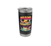 Miami Florida Magic City Vibes Illustration Graphic Bicchiere termico in acciaio inox doppia parete