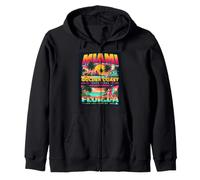 Miami Florida Magic City Vibes Illustration Graphic Felpa con Cappuccio