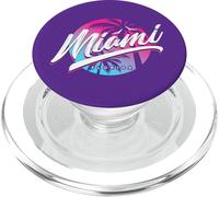 MIAMI FLORIDA - Rosa Viola Blu Tramonto - Palma & Uccelli PopSockets PopGrip per MagSafe