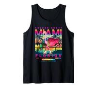 Miami Florida Summer Paradise Flamingo Illustration Graphic Canotta