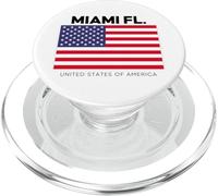 Miami Florida With USA Flag Novelty Graphic Cool Designs PopSockets PopGrip per MagSafe