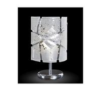 MIAMI LUMETTO MODERNO CROMO E VETRO IN FOGLIA ORO O ARGENTO CON 7 DECORI MADE IN ITALY