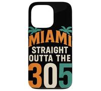 Miami Straight Outta The 305 Palme Prefisso 305 Retro Custodia per iPhone 13 Pro