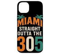 Miami Straight Outta The 305 Palme Prefisso 305 Retro Custodia per iPhone 14 Plus