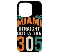 Miami Straight Outta The 305 Palme Prefisso 305 Retro Custodia per iPhone 14 Pro