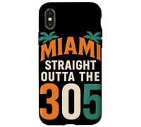 Miami Straight Outta The 305 Palme Prefisso 305 Retro Custodia per iPhone X/XS