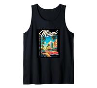 Miami Sunset Drive Vintage Palm Trees Classic Car Travel Canotta