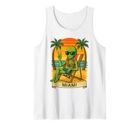 Miami Vacation Alien Funny Summer Travel Beach Canotta