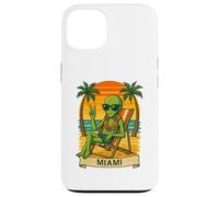 Miami Vacation Alien Funny Summer Travel Beach Custodia per iPhone 13
