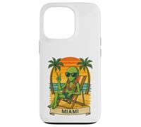 Miami Vacation Alien Funny Summer Travel Beach Custodia per iPhone 13 Pro