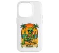 Miami Vacation Alien Funny Summer Travel Beach Custodia per iPhone 14 Pro
