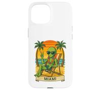 Miami Vacation Alien Funny Summer Travel Beach Custodia per iPhone 15