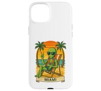 Miami Vacation Alien Funny Summer Travel Beach Custodia per iPhone 15 Plus