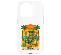 Miami Vacation Alien Funny Summer Travel Beach Custodia per iPhone 15 Pro