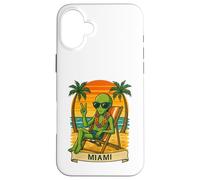 Miami Vacation Alien Funny Summer Travel Beach Custodia per iPhone 16 Plus